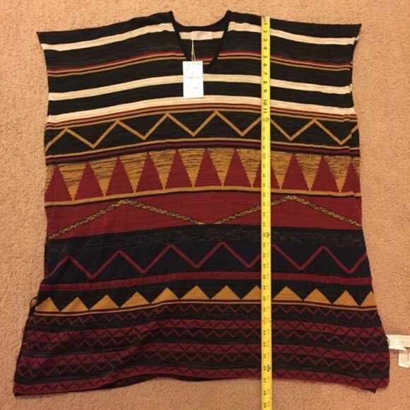 NWT Zara tribal bohemian poncho sweater. S - Picture 4 of 4